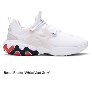 Nike — React Presto, “White Vast Grey,” M 10